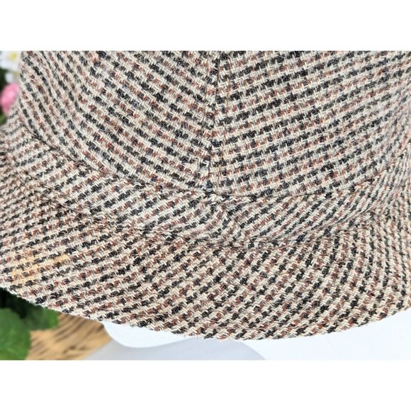 Vintage 1960s Wool Tweed Brown Trilby Hat Sz Small Tweed Fedora Cap Walking Hat - Picture 5 of 8